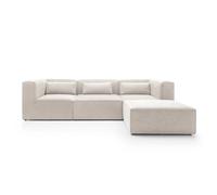 Abakus Direct Doris Modular Corner Sofa In White Cord Chenille