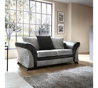 Abakus Direct Farrow Crushed Chenille 2 Seater Sofa in Black & Light Grey Abakus Direct Black