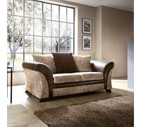 Abakus Direct Farrow Crushed Chenille 2 Seater Sofa in Brown & Beige Abakus Direct Beige
