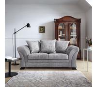 Abakus Direct Farrow Crushed Chenille 2 Seater Sofa in Light Grey Abakus Direct Light Grey