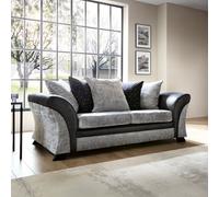 Abakus Direct Farrow Crushed Chenille 3 Seater Sofa in Black & Light Grey Abakus Direct Black