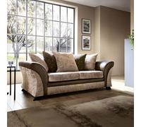 Abakus Direct Farrow Crushed Chenille 3 Seater Sofa in Brown & Beige Abakus Direct Beige