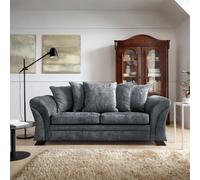 Abakus Direct Farrow Crushed Chenille 3 Seater Sofa in Dark Grey Abakus Direct Dark Grey