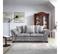 Abakus Direct Farrow Crushed Chenille 3 Seater Sofa in Light Grey Abakus Direct Light Grey