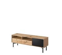 Abakus Direct Flow TV Stand 151cm in Black & Oak in Light Oak Abakus Direct Light Oak