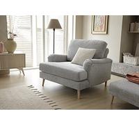Abakus Direct | Harper 2 or 3 Seater Sofa Armchair Couch Settee in Light Grey Smart Chenille Fabric (Armchair)