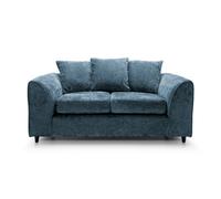 Abakus Direct Harriet Crushed Chenille 2 Seater Sofa In Dark Blue