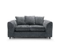 Abakus Direct Harriet Crushed Chenille 2 Seater Sofa In Dark Grey