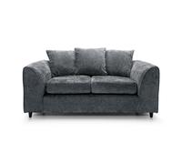 Abakus Direct Harriet Crushed Chenille 2 Seater Sofa in Dark Grey Abakus Direct Dark Grey