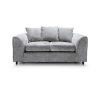 Abakus Direct Harriet Crushed Chenille 2 Seater Sofa In Light Grey