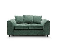 Abakus Direct Harriet Crushed Chenille 2 Seater Sofa In Rifle Green