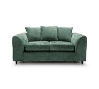 Abakus Direct Harriet Crushed Chenille 2 Seater Sofa in Rifle Green Abakus Direct Green
