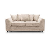 Abakus Direct Harriet Crushed Chenille 3 Seater Sofa In Cream