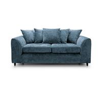 Abakus Direct Harriet Crushed Chenille 3 Seater Sofa In Dark Blue