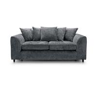 Abakus Direct Harriet Crushed Chenille 3 Seater Sofa In Dark Grey