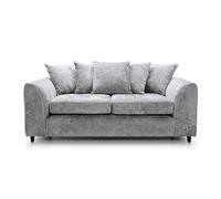 Abakus Direct Harriet Crushed Chenille 3 Seater Sofa in Light Grey Abakus Direct Light Grey