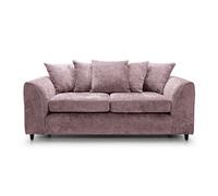 Abakus Direct Harriet Crushed Chenille 3 Seater Sofa In Pink