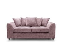 Abakus Direct Harriet Crushed Chenille 3 Seater Sofa in Pink Abakus Direct Pink