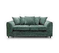 Abakus Direct Harriet Crushed Chenille 3 Seater Sofa In Rifle Green