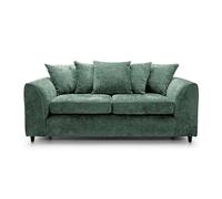 Abakus Direct Harriet Crushed Chenille 3 Seater Sofa in Rifle Green Abakus Direct Green