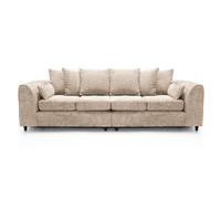 Abakus Direct Harriet Crushed Chenille 4 Seater Sofa In Cream
