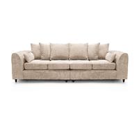 Abakus Direct Harriet Crushed Chenille 4 Seater Sofa in Cream Abakus Direct Cream