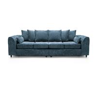 Abakus Direct Harriet Crushed Chenille 4 Seater Sofa in Dark Blue Abakus Direct Dark Blue