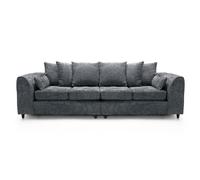 Abakus Direct Harriet Crushed Chenille 4 Seater Sofa In Dark Grey