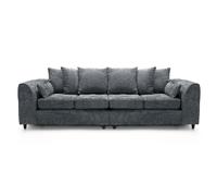 Abakus Direct Harriet Crushed Chenille 4 Seater Sofa in Dark Grey Abakus Direct Dark Grey