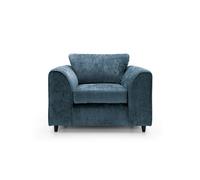 Abakus Direct Harriet Crushed Chenille Armchair Chair In Dark Blue