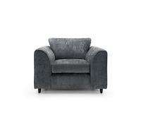 Abakus Direct Harriet Crushed Chenille Armchair Chair in Dark Grey Abakus Direct Dark Grey