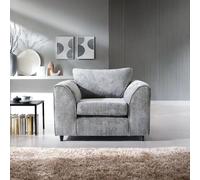 Abakus Direct Harriet Crushed Chenille Armchair Chair in Light Grey Abakus Direct Light Grey