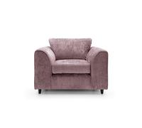 Abakus Direct Harriet Crushed Chenille Armchair Chair in Pink Abakus Direct Pink