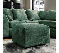 Abakus Direct Harriet Crushed Chenille Footstool In Rifle Green