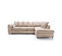 Abakus Direct Harriet Crushed Chenille Large Right Facing Corner Sofa In Cream