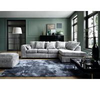 Abakus Direct Harriet Crushed Chenille Large Right Facing Corner Sofa In Light Grey