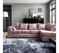 Abakus Direct Harriet Crushed Chenille Large Right Facing Corner Sofa in Pink Abakus Direct Pink