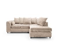 Abakus Direct Harriet Crushed Chenille Right Facing Corner Sofa In Cream