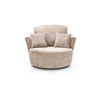 Abakus Direct Harriet Crushed Chenille Swivel Chair In Cream