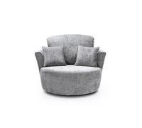 Abakus Direct Harriet Crushed Chenille Swivel Chair In Light Grey