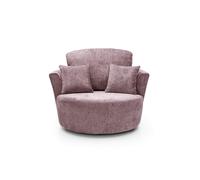 Abakus Direct Harriet Crushed Chenille Swivel Chair in Pink Abakus Direct Pink