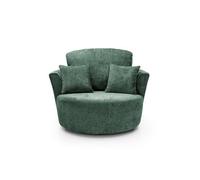 Abakus Direct Harriet Crushed Chenille Swivel Chair In Rifle Green
