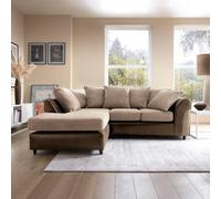 Abakus Direct Harvey Left Facing Corner Sofa In Brown