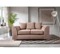 Abakus Direct Jumbo Brown Cord 2 Seater Sofa For Living Room With Thick Luxury Deep Filled Cushioning
