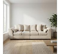 Abakus Direct Jumbo Chenille 4 Seater Sofa With Deep Seats And Angular Arms