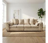 Abakus Direct Jumbo Chenille 4 Seater Sofa With Deep Seats And Angular Arms