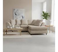 Abakus Direct Jumbo Chenille Corner Right Sofa with Plush Chaise Extension in Taupe Abakus Direct Taupe