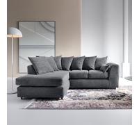 (Grey, Left Facing) Jumbo Cord Corner Sofa