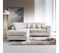 Abakus Direct Jumbo Cord Corner Sofa Left Hand in White Abakus Direct White