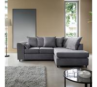 Abakus Direct Jumbo Cord Corner Sofa Right Hand in Grey Abakus Direct Grey